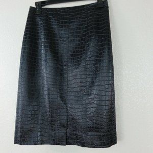 Eccoci Carlisle Faux Leather Black Pencil Skirt